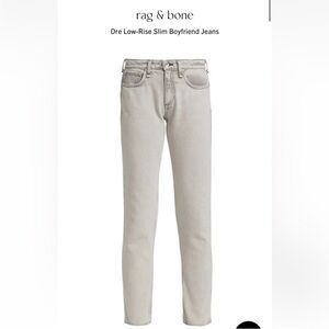 Rag & Bone  Dre Low Rise Slim Boyfriend Acid Wash Ankle Jeans